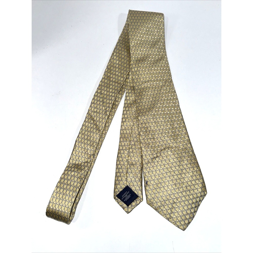 MENS CHARLES TYRWHITT TIE 100% SILK GOLD‎ BLUE HEART SHAPES-Read